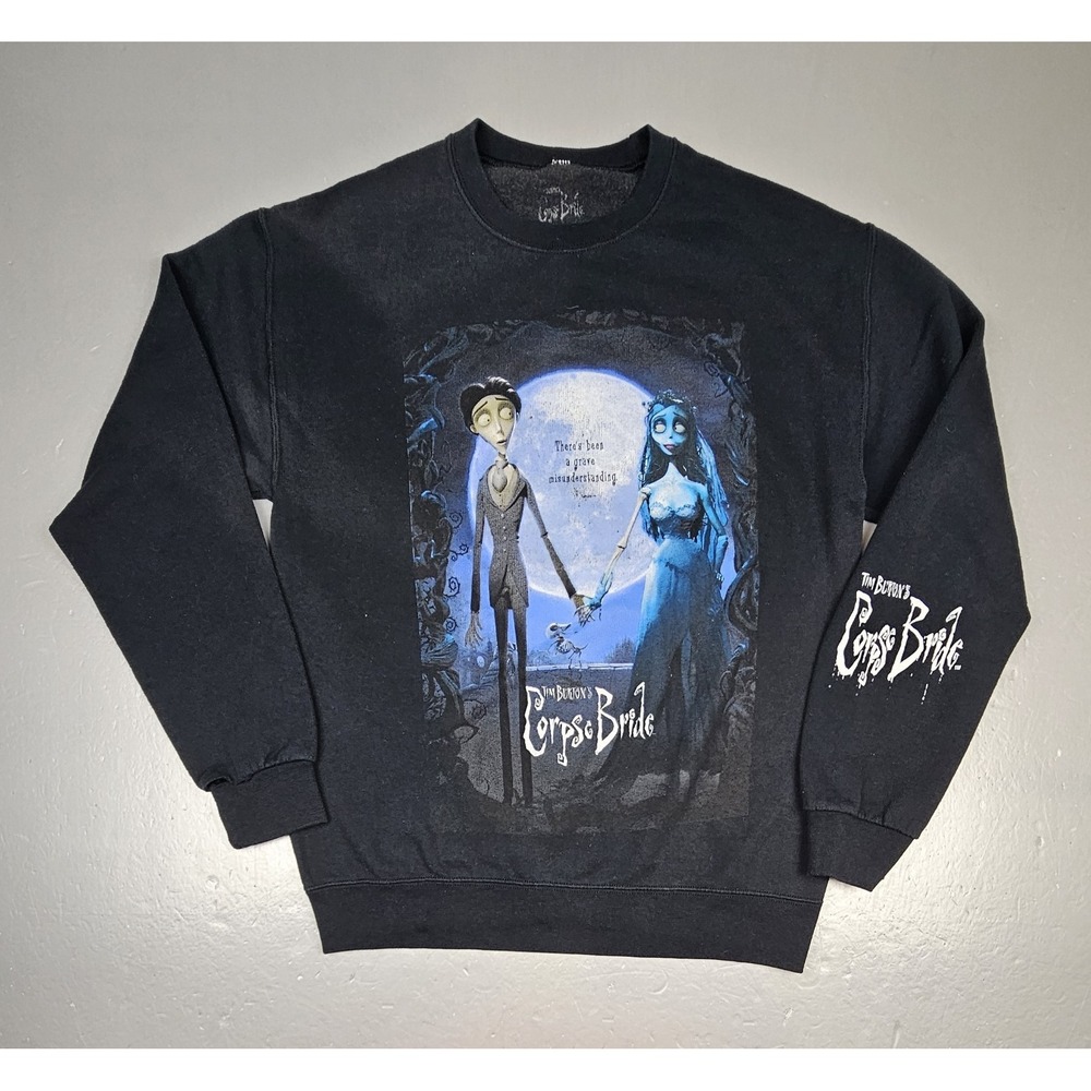 Corpse Bride Sweatshirt‎ Mens Medium. Black Crewneck Offical Movie Promo